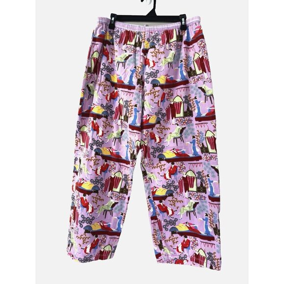 Cruz Womens XL Purple Flannel Pajama Pants Flapper Great Gatsby 20s Cozy Retro - Picture 2 of 8